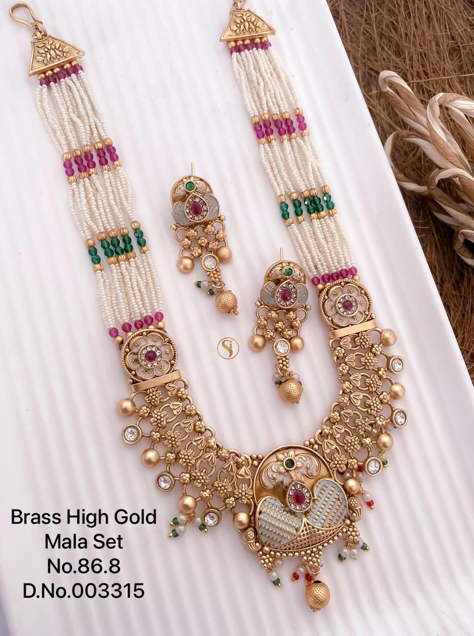 2 Brass High Gold Mala Set Bridal Jewellery Wholesale Price In Surat
